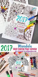 October coloring sheet calendar for kids kids coloring calendar in. 2017 Mandala Adult Coloring Page Calendar Free Printable Kleinworth Co