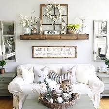 Love The Long Sign Above The Couch Rustic Wall Decor Idea Featuring Reclaimed Window Frames Room Wall Decor Farm House Living Room Wall Decor Living Room