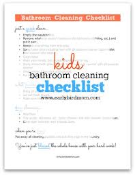 Kids Printable Bathroom Cleaning Checklist