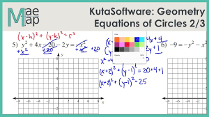 This circle worksheet is great for practicing graphing circles from their equations. Kutasoftware Geometry Equations Of Circles Part 1 Youtube