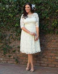 33 Plus Size Wedding Dresses You Ll Almost Love More Than Your Fiance Tea Length Wedding Dress Plus Wedding Dresses Casual Wedding Dress