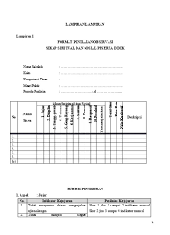 Saya menghafal qur'an sambil mendengarkan musik 5. Rubrik Penilaian Dan Sikap Observasi