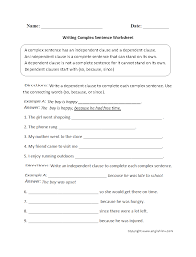 Writing Complex Sentence Worksheet Types Of Sentences Worksheet Complex Sentences Worksheets Writing Complex Sentences