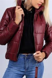 Bordo Bayan Sisme Mont 10373b Women Fashion Red Leather Jacket