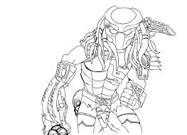 Predator Line Art Coloring Pages Line Art Alien Vs