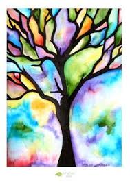 These are all easy painting ideas that are sure to put a spring in your brush and get you inspired, but i am saving the best (my perso. Original Watercolor Painting Tree Silhouette Colorful Rainbow Hues 11 34 X 15 34 45 00 Via Etsy Pintura De Arte Arte De Acuarela Acuarela