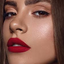 lips makeup red lips neutral eyes