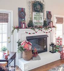 Christmas Mantels Around America My Very Merry Farmhouse Christmas Mantel Worthing Court Christmas Mantel Decorations Christmas Mantle Decor Diy Christmas Fireplace
