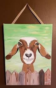 Goat Canvas Etsy Goat Paintings Art Painting Hand Painted Canvas