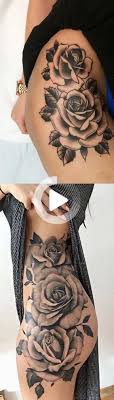 Black And White Floral Thigh Tattoo Pin On Business