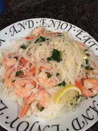 Serve the shrimp scampi immediately over hot cooked rice and enjoy! Rice Noodles With Shrimp Scampi Bounce Around In The Kitchen