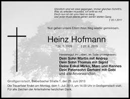 Grave of spouse in the cemetery of the monastery of the transfiguration, ellwood city, pa. Traueranzeigen Von Heinz Hofmann Franken Gedenkt De