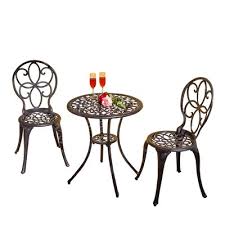 Bei steelform bekommen sie hochwertige möbelklassiker zu einem erschwinglichen preis. Starsong Bs022 Adelina 3 Piece Cast Aluminum Bistro Set Bistro Set Patio Decor Outdoor Patio Furniture
