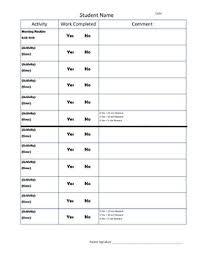 Behavior Chart For Work Completion