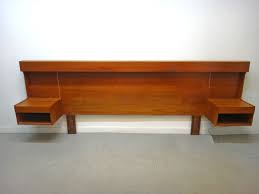 Danish Modern Teak King Headboard With Floating Nightstands Retrocraft Design Collection Storage Modern Headboard Headboard Danish Modern Furniture