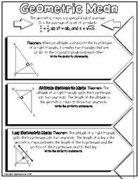 Geometric Mean Triangle Altitudes Doodle Graphic Organizer Geometric Mean Teaching Geometry Rational Expressions