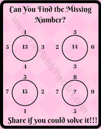 Maths Logic Circle Puzzle Questions With Answers For School Students Maths Puzzles Math Riddles Math Genius