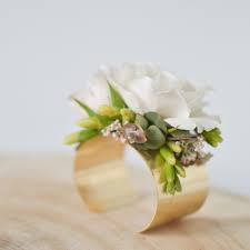A variety of local vendors have tons of veggies, flowers and pastries. Modern Botanical Floral Cuff Wear In Style One Of Our Custom Made Of A Kind Cuffs Metal Adjustable Band Ava Floral Cuff Wedding Flowers Wrist Corsage Wedding