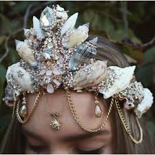 Sunshine Mermaid Crown 165 Aud Liked On Polyvore Featuring Accessories Hair Accessories And Crown Hair Access Mermaid Crown Seashell Crown Fantasy Jewelry