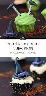 Limettencreme Cupcakes Im Halloween Gewand Saftige Muffins Mit Einem Farbigen Frischkase Topping Fondant Backen Cupcakes Limettencreme Lebensmittel Essen