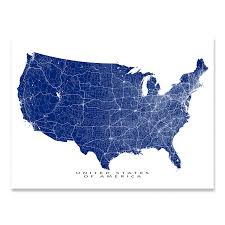 The page links to individual us state maps. Usa Map Print United States Of America Roads Maps As Art