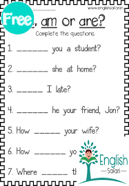 Free Is Am Are Worksheet Www Englishsafari In In 2020 Linking Verbs English Lessons For Kids Is Am Are Worksheets
