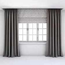 Straight Floor And Roman Blinds 3d Model Download Maxbrute Furniture Visualization In 2020 Contemporary Curtains Curtains With Blinds Brown Curtains