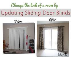 Applying window treatment basics and making accommodations for the door's functional purpose are keys to success. An Easy Way To Update A Sliding Door Blind Thriving Home Sliding Glass Door Window Sliding Glass Door Curtains Patio Door Coverings