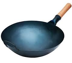 Timoney Pre Seasoned Carbon Steel Pow Wok Red Elm Traditional Hand Hammered Stir Fry Pan With Helper Wooden Handle 14 Inch Carbon Steel Wooden Handles Red Elm