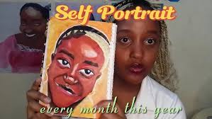 Self Portrait every month for a year (art vlog)