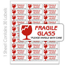 Fragile label printable this side up fragile qgxnrj. Fragile Glass 30 Per Sheet Custom Printed Shipping Labels Stickers Ebay