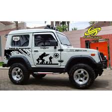 Bagaimana tidak, ari wibowo paham kalau tiga jagoan kecilnya doyan jip. Sticker Cutting Stiker Mobil Katana Jimny Taft Jeep 1 Set Tema Army Gagah Perkasa Shopee Indonesia