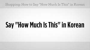 So if we wanted to say 'in front of school' we would say: How To Say How Much Is This In Korean Howcast