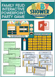 Baby Shower Family Feud Game Interactive Powerpoint Instant Download Family Feud Game Family Feud Baby Shower Questions