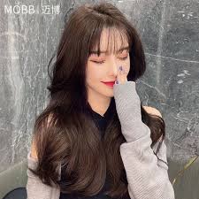 Medium hair with bangs is also one of the most graceful korean hairstyles that you should try once in life 2 types of bangs that are most beloved for this hair length are long bangs and fine front bangs long bangs are always loved by korean girls. Wig Female Long Hair French Bangs Long Curly Hair Korean Hairstyle Big Wave Net Red Natural
