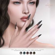 There are 1120 ombre stiletto nails for sale on etsy, and. Second Life Marketplace Alme Mesh Stiletto Nails Love Ombre Black Glitter