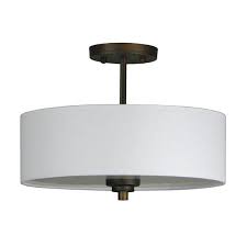 Clear beveled glass shade offers a bright glow. Whitfield Lighting Semi Flush Mount Light 3 Lights 14 17 In Bronze Lowe S Canada