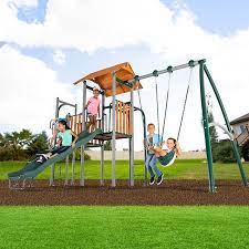 Cool contemporary set for fun. Sportspower Big Ridge Metal Swing Set Walmart Com Walmart Com