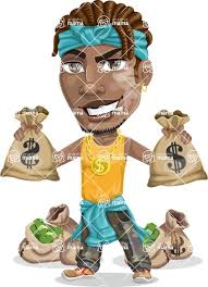 Burglar, thief, robber in mask and black suit gangster cartoons characters stock illustrations. Street Gangster Cartoon Vector Character Aka Jay A Bags Of Money Graphicmama