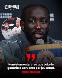 💣 CRAWFORD cree que JAKE PAUL GANARÁ A GERVONTA 🤯 “Jake es demasiado  grande para Tank. Gervonta es muy talentoso, puede pegar fuerte y es  explosivo. Jake también puede pegar con esa