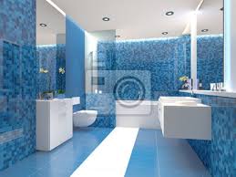 Ihr traumbad ist darüber hinaus reichweite! Badezimmer Trend Blau Weiss Weiss Modern Fototapete Fototapeten Innenraume Innenarchitektur Badehaus Myloview De