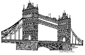 Will you accept the guy fox challenge and draw it along with us? Tower Bridge London In Swirls Chloarte Drawings Illustration Places Travel Europe United Kingdom Artpal