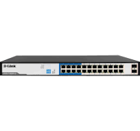 ‫دي- لينك DGS-F1024P 24 منفذ جيجابت محول POE غير مدار مع 2 منفذ SFP 250 واط‬‎