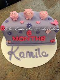 Maybe you would like to learn more about one of these? 30 Brilliant Picture Of 6 Month Birthday Cake Birijus Com Half Birthday Cakes Baby Birthday Cakes Pig Birthday Cakes