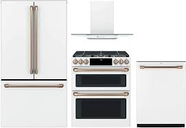 From ge cafe ranges and cooktops that precisely simmer, saute and sear, to innovative speedcook ovens that can evenly cook delicious meals nearly we are pleased to present the ge cafe series of appliances with restaurant inspired appearance and features for people who love to cook and. Ge Cafe 4 Piece Appliance Package Cwe23sp4mw2 36 Smart French Door Refrigerator Cgs750p4mw2 30 Smart Slide In Gas Range Cvw73014mwm 30 Wall Mount Hood Cdt836p4mw2 24 Built In Dishwasher In Matte White Amazon Ca Home