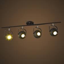 Matte Black 4 Light Indoor Adjustable Spotlight Led Close To Ceiling Fixture Takeluckhome Com