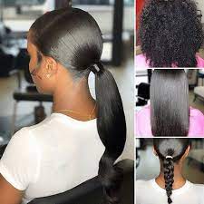 Sleek ponytail w/ weave on natural hair #naturalhairponytail #sleekponytail #ponytailornaturalhair #blackhairstylesnaturalhair hey sis!! No Relaxer Or Edge Control Needed For This Sleek Ponytail By Keystylist Voiceofhair Voic Natural Hair Styles Weave Ponytail Hairstyles Sleek Ponytail