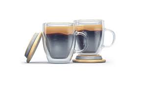 Maybe you would like to learn more about one of these? Coffee Mugs Double Wall Glass Coffee Cup Set Of 2 16oz Thick Base Large Handle Double