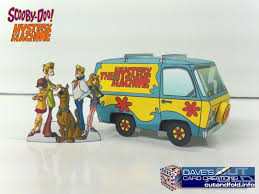 Mystery Machine Paper Model By Dave Winfield Dave S Card Creations Www Cutandfold Info Paper Models Paper Model Car Custom Paper
