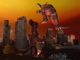 Each monster has a certain amount of health cells (the default is five; Baragon Takes To The Air Against Titanosaurus In Seattle Godzilla Unleashed Nintendo Wii Movie Monsters Kaiju Godzilla